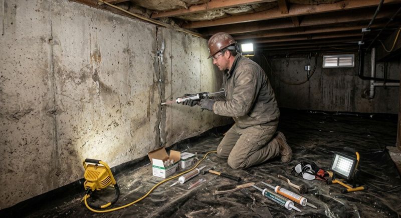 Basement Crack Repair in Hutchinson, KS