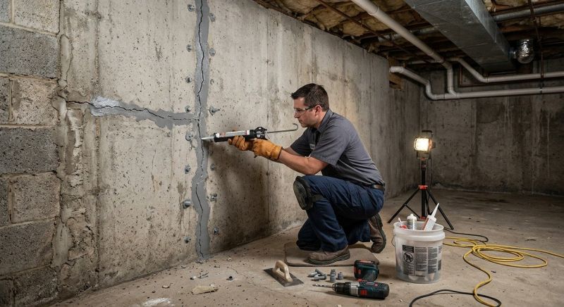 Basement Crack Repair in Hutchinson, KS