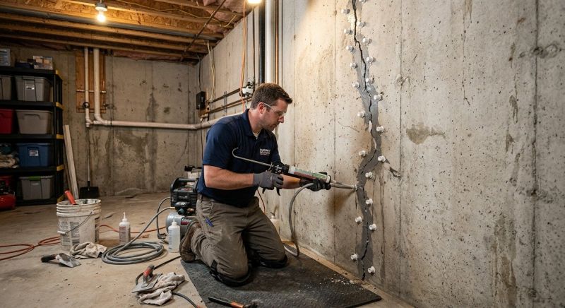 Basement Crack Repair in Hutchinson, KS