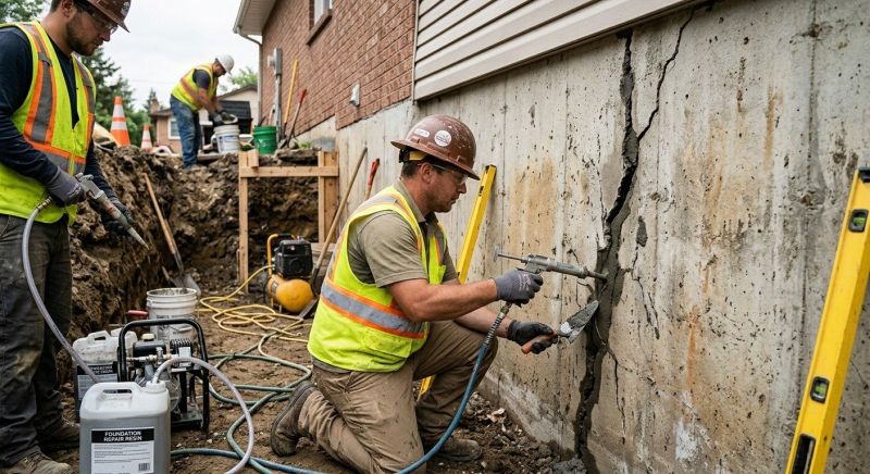Cracked Foundation Repair in South Hutchinson, KS
