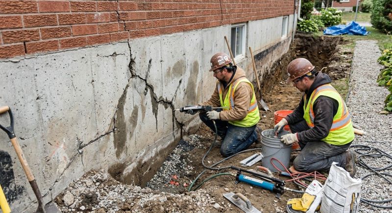 Cracked Foundation Repair in South Hutchinson, KS