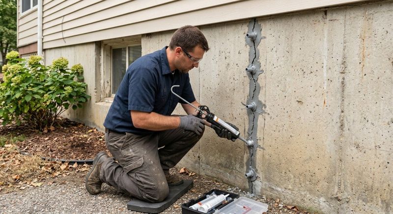 Foundation Crack Sealing in Hutchinson, KS