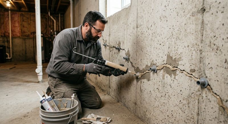 Foundation Crack Sealing in Hutchinson, KS