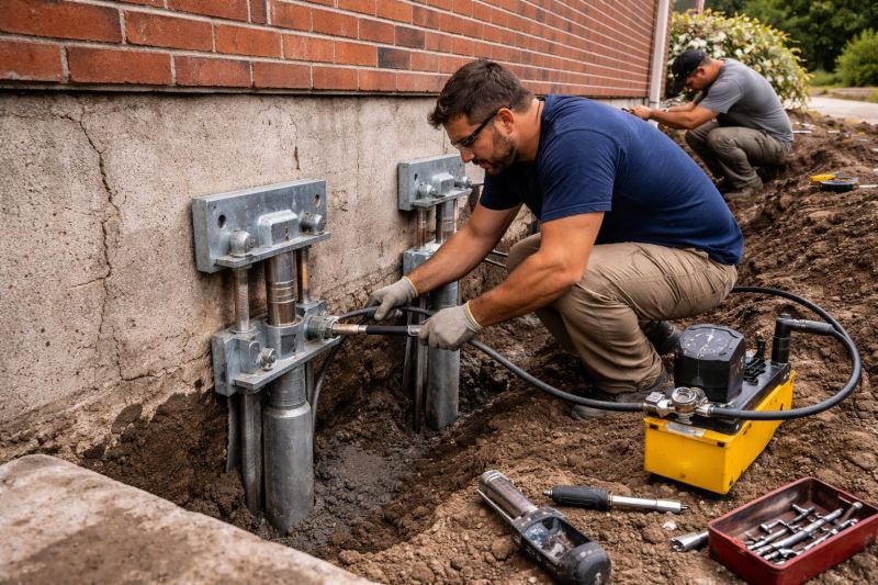 Foundation Pier Repair in Hutchinson, KS