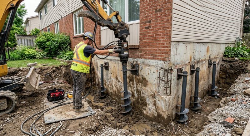 Helical Piers Installation in Hutchinson, KS