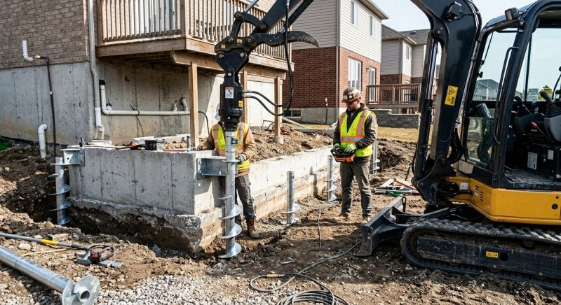 Helical Pile Installation in Hutchinson, KS