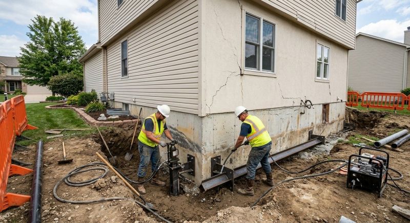 Sinking Foundation Repair in South Hutchinson, KS